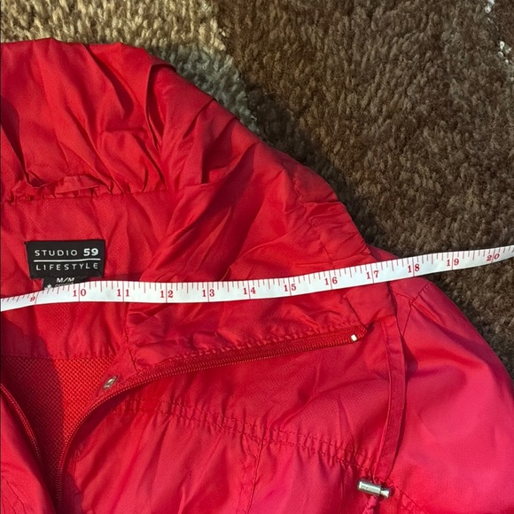 Studio 59 Red Utility Jacket Lightweight Water-Resistant - Picture 10 of 13